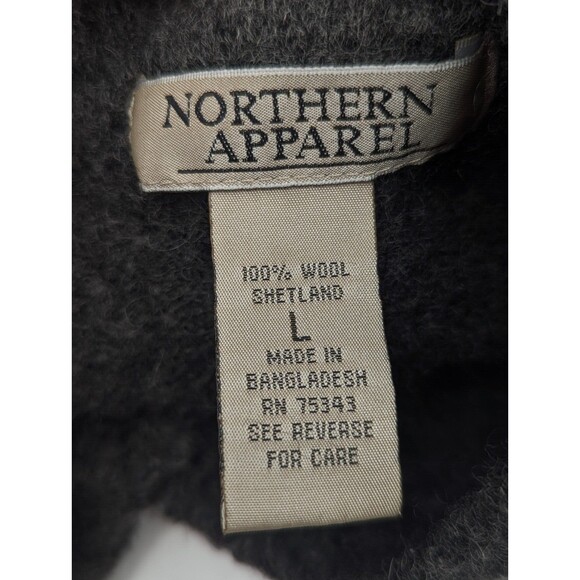 Vintage 90s Northern Apparel Womens 100% Shetland Wool V-Neck Sweater Size Large - Picture 2 of 5